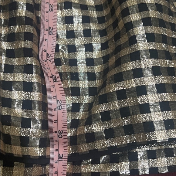J. Crew Factory Black and Gold Metallic Checkered Mini Dress - Picture 9 of 9